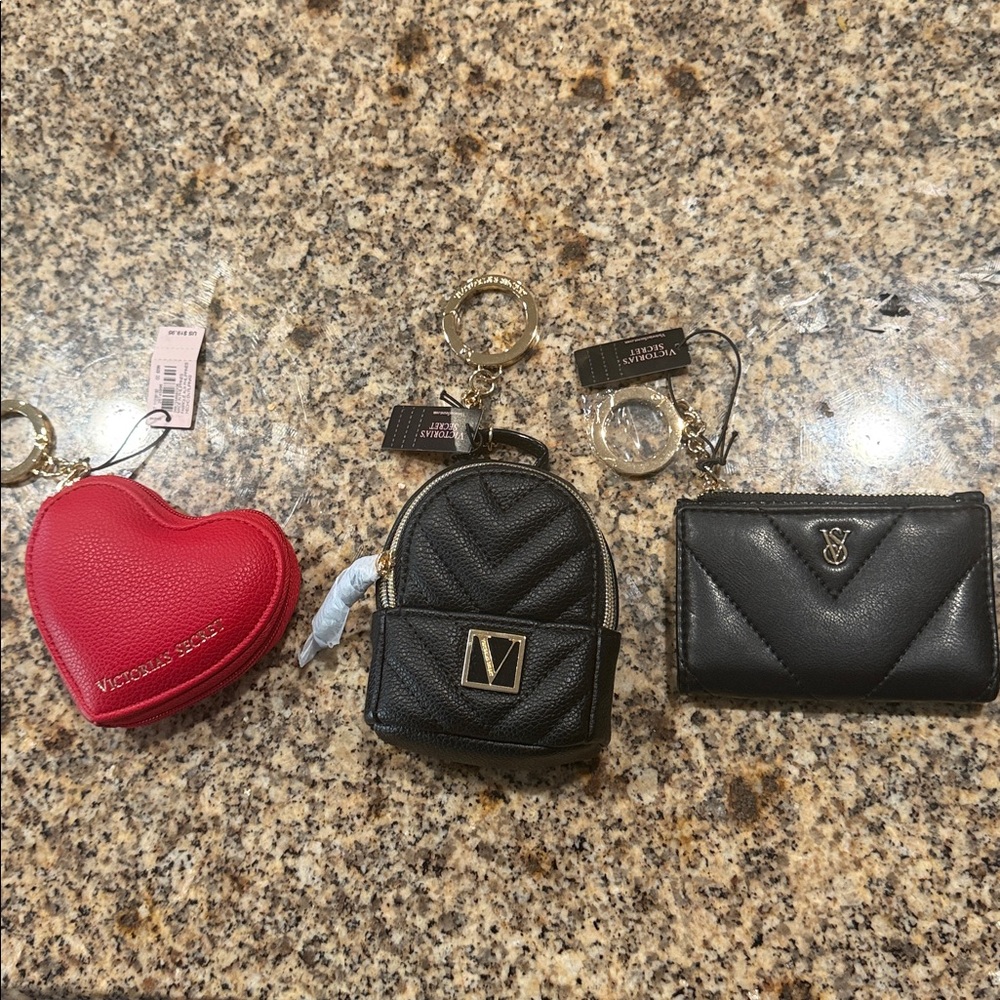 Victoria's Secret Black Quilted Keychains